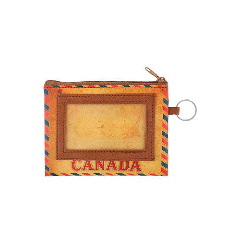 LAVISHY Canadian goose bird print unisex vegan key ring coin purse
