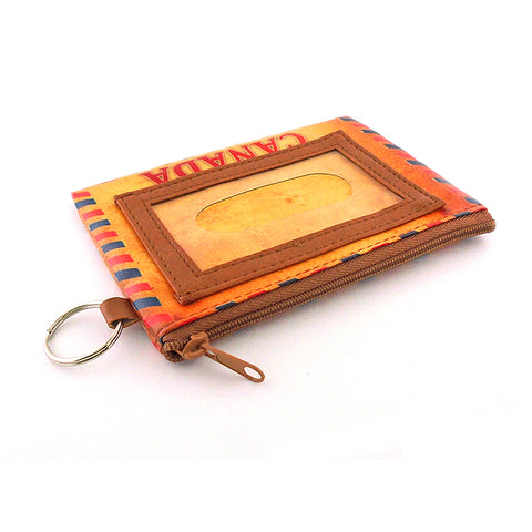 LAVISHY Canadian hummingbird print unisex vegan key ring coin purse