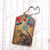 Online shopping for vegan brand LAVISHY's cool vegan/faux leather luggage tag with vintage style Canadian chipmunk illustration on the Canadian map background print. It's a great traveler or as a gift. Wholesale available at www.lavishy.com with other unique fashion/travel accessories/souvenirs.