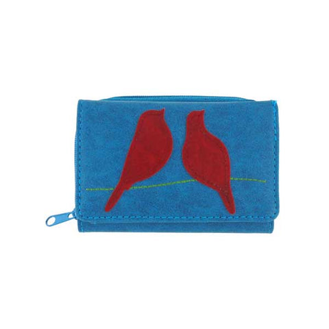 LAVISHY love birds applique vegan small/trifold wallet-55-003
