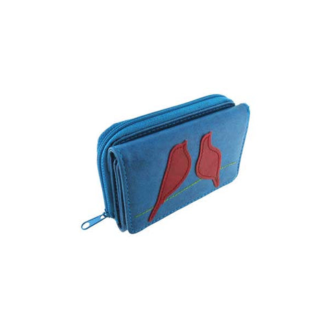 LAVISHY love birds applique vegan small/trifold wallet-55-003