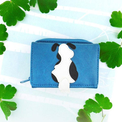 LAVISHY Eco-friendly dog applique vegan small trifold wallet