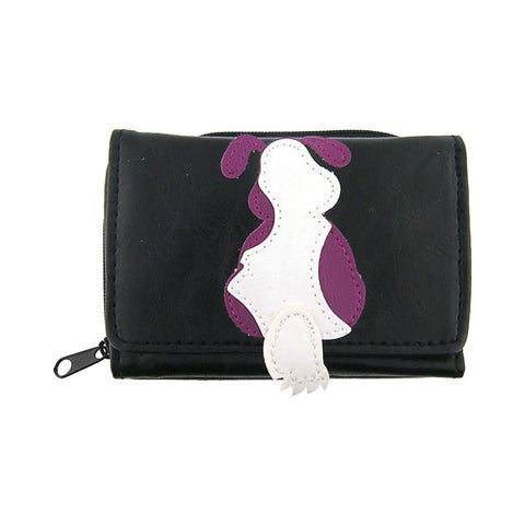 LAVISHY Eco-friendly dog applique vegan small trifold wallet