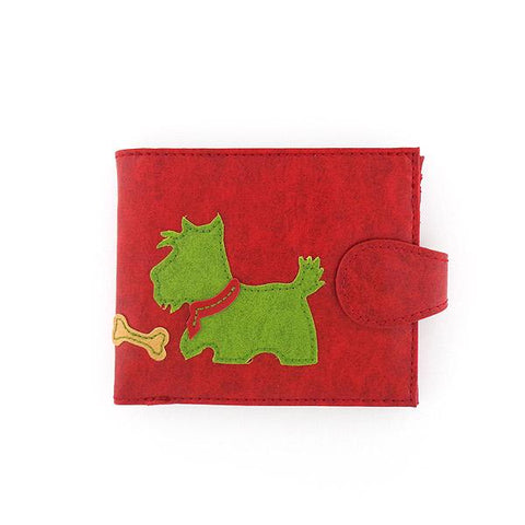 LAVISHY fun & Eco-friendly dog with bone applique vegan medium bifold wallet. Great for everyday use, cool gift for family & friends. Wholesale at www.lavishy.com for gift shops, clothing & fashion accessories boutiques, book stores in Canada, USA & worldwide since 2001.