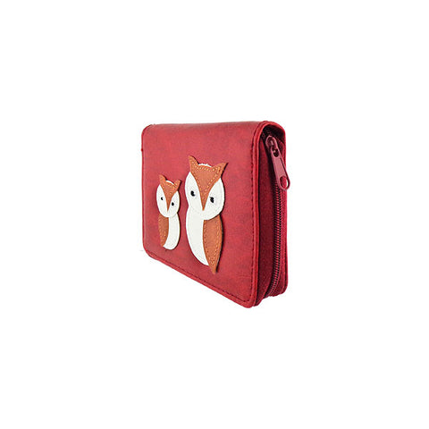 Online shopping for LAVISHY fun & playful applique vegan leather cardholder with adorable owl mama and baby.  It's Eco-friendly, ethically made, cruelty free. A great gift for you or your friends & family. Wholesale available at www.lavishy.com with many unique & fun fashion accessories.