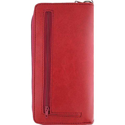 LAVISHY ladybug & flower applique vegan large wristlet wallet