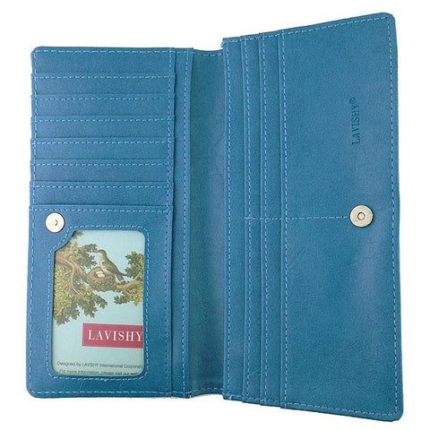 LAVISHY Eco-friendly cruelty free daisy flower applique vegan large wallet