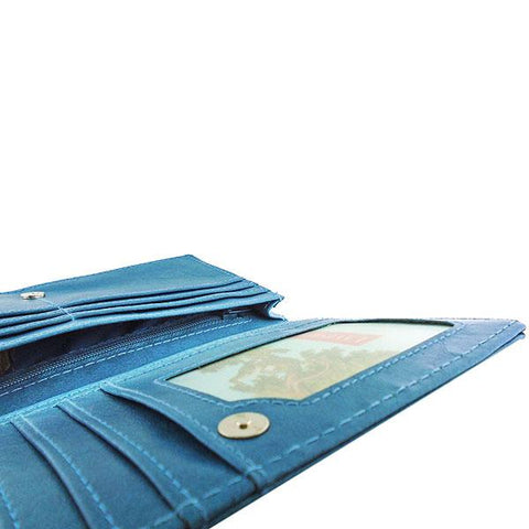 LAVISHY Eco-friendly cruelty free daisy flower applique vegan large wallet