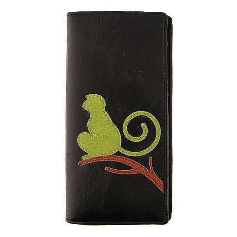 LAVISHY Eco-friendly dog with butterfly fishing applique vegan large wallet