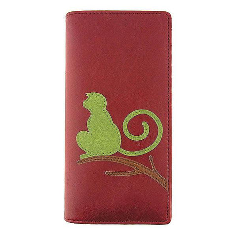 LAVISHY Eco-friendly dog with butterfly fishing applique vegan large wallet