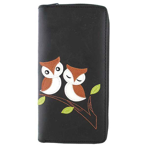 LAVISHY fun & Eco-friendly cruelty free owl lovers applique vegan large wallet. Great for everyday use, cool gift for family & friends. Wholesale at www.lavishy.com