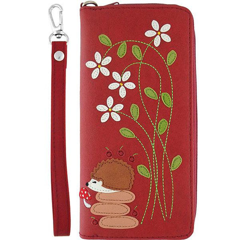 Online shopping for vegan brand LAVISHY's Eco-friendly cruelty free hedgehog applique vegan large wristlet wallet. Great for everyday use & travel, cool gift for family & friends. Wholesale at www.lavishy.com for gift shops, clothing & fashion accessories boutiques, book stores in Canada, USA & worldwide since 2001.