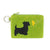 Scottish Terrier dog & butterfly applique vegan key ring coin purse