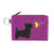 Scottish Terrier dog & butterfly applique vegan key ring coin purse