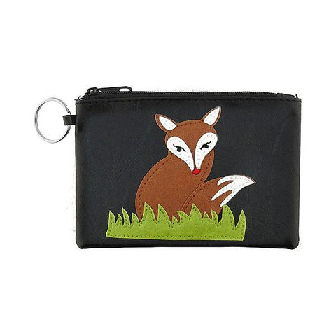 Online shopping for vegan brand LAVISHY's playful applique vegan key ring coin purse with adorable bird & birdhouse applique. Great for everyday use, fun gift for family & friends. Wholesale at www.lavishy.com for gift shop, clothing & fashion accessories boutique, book store in Canada, USA & worldwide since 2001.
