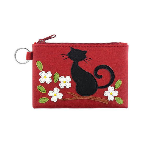 LAVISHY  cat appliquevegan key ring coin purse  everyday use, fun gift for family & friends. Wholesale at www.lavishy.com