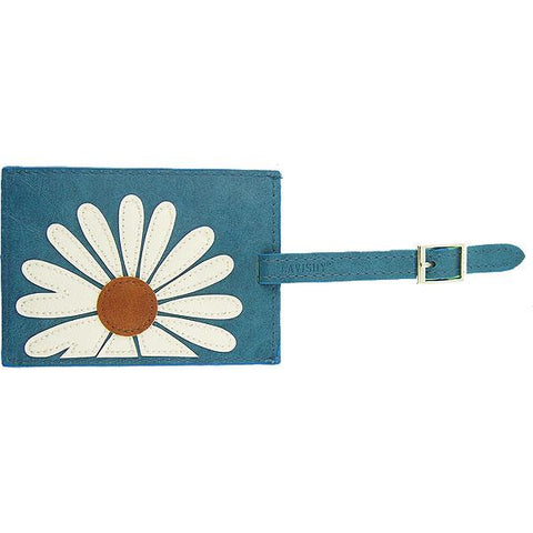 Online shopping for vegan brand LAVISHY's fun & playful vegan/faux leather luggage tag with adorable daisy flower applique. It's Eco-friendly, ethically made, cruelty free. A great gift for you or your friends & family. Wholesale at www.lavishy.com with many unique & fun fashion accessories.