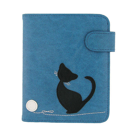 LAVISHY vegan applique cat passport/travel wallet