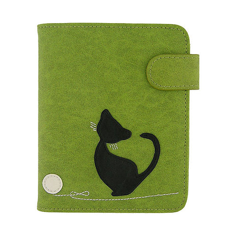 LAVISHY vegan applique cat passport/travel wallet