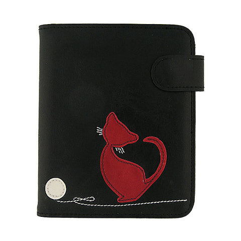 LAVISHY vegan applique cat passport/travel wallet