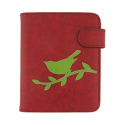 LAVISHY applique sparrow bird vegan passport/travel wallet