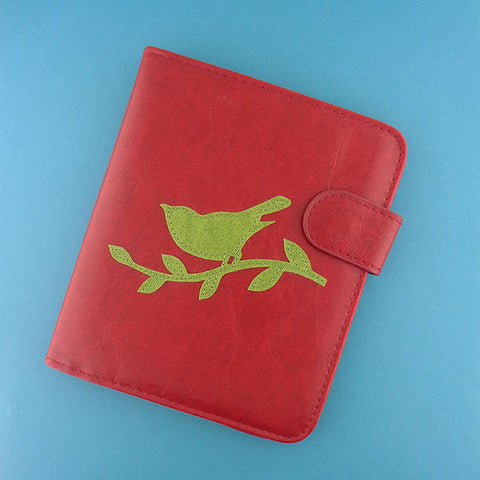 LAVISHY applique sparrow bird vegan passport/travel wallet