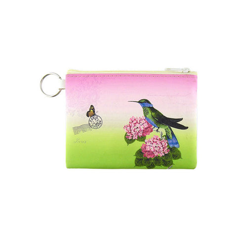 Online shopping for vegan brand LAVISHY's hummingbird, flower and butterfly print vegan key ring coin purse. Great for everyday use, travel & gift for friends & family. Wholesale at www.lavishy.com for gift shops, fashion accessories & clothing boutiques, book stores worldwide since 2001.