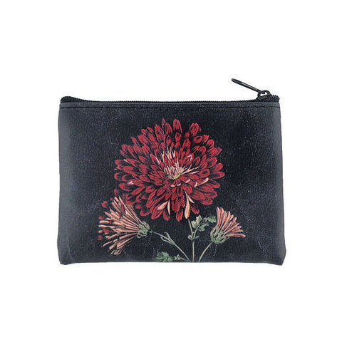 Online shopping for vegan brand LAVISHY's charming vintage style chrysanthemum flower print vegan coin purse. Great for everyday use, fun gift for family & friends. Wholesale at www.lavishy.com for gift shop, clothing & fashion accessories boutique, book store in Canada, USA & worldwide since 2001.