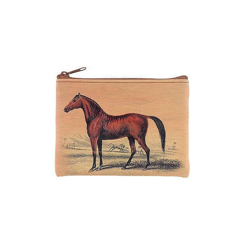 Online shopping for vegan brand LAVISHY's vintage style horse & American Southwest pattern print vegan coin purse. Great for everyday use, fun gift for family & friends. Wholesale at www.lavishy.com for gift shops, clothing & fashion accessories boutiques, book stores in Canada, USA & worldwide since 2001.