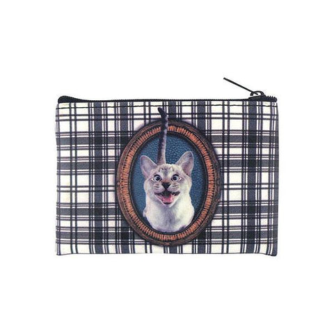 Online shopping for vegan brand LAVISHY's cat & Scottish Tartan pattern print vegan coin purse. Great for everyday use, fun gift for family & friends. Wholesale at www.lavishy.com for gift shops, clothing & fashion accessories boutiques, book stores in Canada, USA & worldwide since 2001.