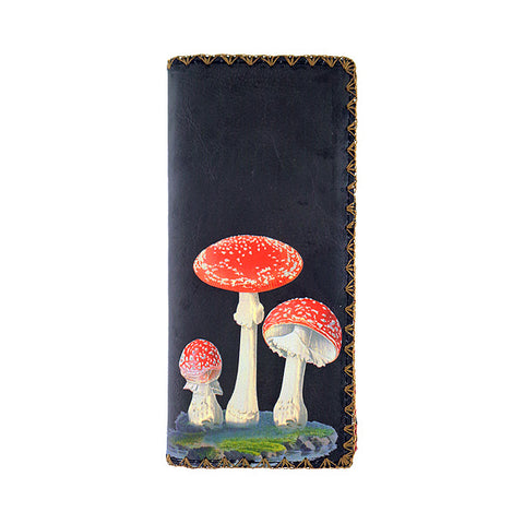 6-102: mushroom vegan large flat wallet