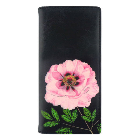 LAVISHY vintage style peony flower print vegan large wallet