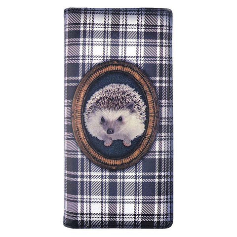 LAVISHY baby hedgehog & Scottish Tartan print vegan large wallet