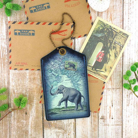 Online shopping for LAVISHY vintage style elephant print vegan leather luggage tag