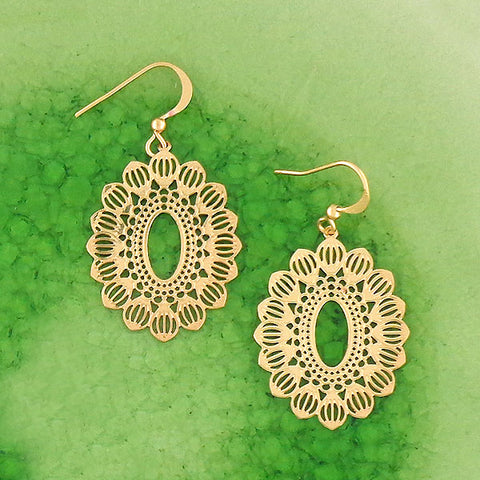 LAVISHY 925 sterling silver or 12k gold plated filigree earrings