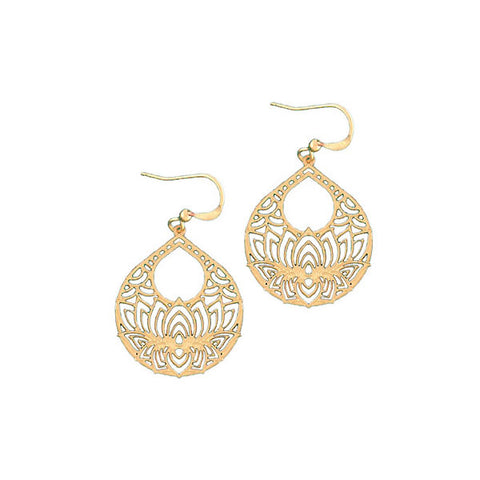 LAVISHY silver and gold plated delicate intricate filigree earrings