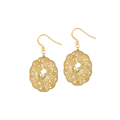 LAVISHY silver and gold plated delicate intricate filigree earrings