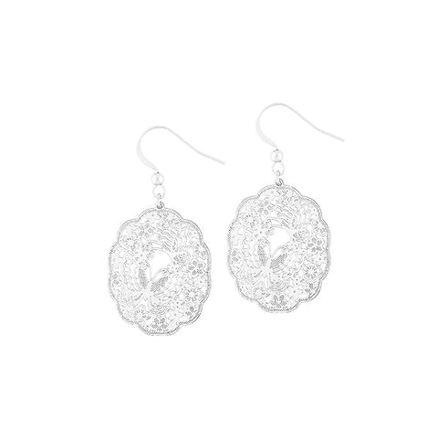 LAVISHY silver and gold plated delicate intricate filigree earrings