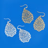 66-012: Silver/gold plated filigree earrings