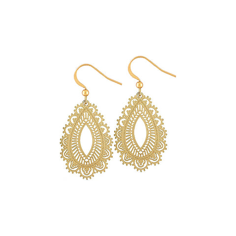 LAVISHY silver and gold plated delicate intricate filigree earrings