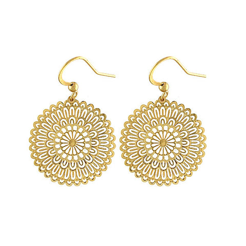 LAVISHY silver and gold plated delicate intricate filigree earrings