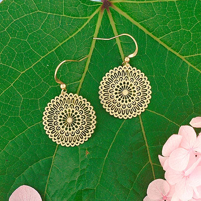 LAVISHY silver and gold plated delicate intricate filigree earrings