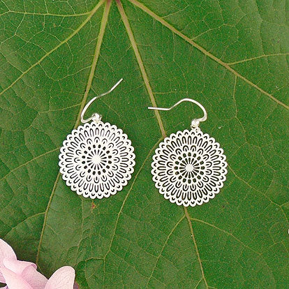 LAVISHY silver and gold plated delicate intricate filigree earrings