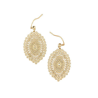 Light weight, intricate, unique, beautiful & affordable LAVISHY 12k gold plated Indian pattern filigree earrings. Great for everyday wear, lovely gift ideas for birthday, graduation, holiday or everyday. 