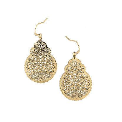 LAVISHY silver/gold plated Moroccan Islamic pattern filigree earrings