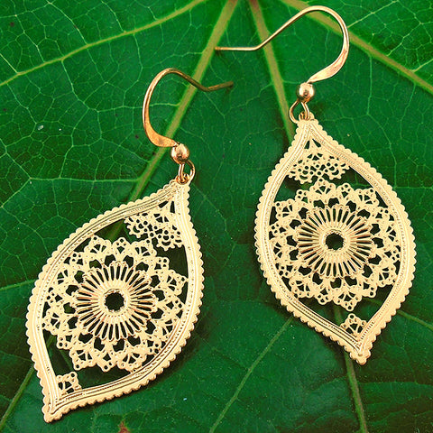 66-039: Silver/gold plated filigree earrings