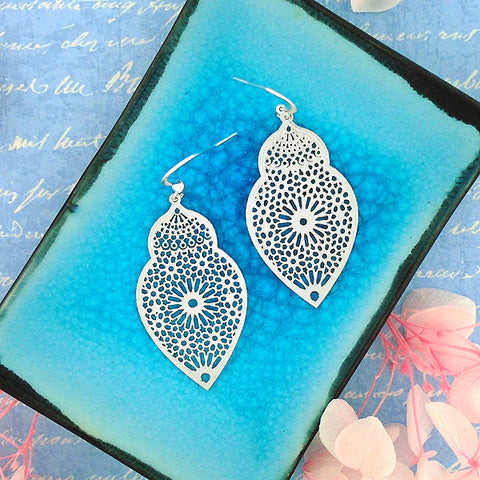 66-041: Silver/gold plated filigree earrings