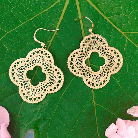 66-048: Silver/gold plated filigree earrings