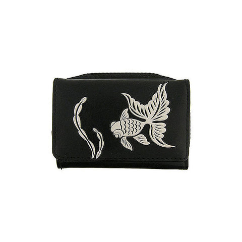 LAVISHY Eco-friendly cruelty free embossed goldfish vegan small/trifold wallet for women. Great for everyday use, gift for family & friends. Wholesale at www.lavishy.com for gift shops, fashion accessories & clothing boutiques, book stores in Canada, USA & worldwide.