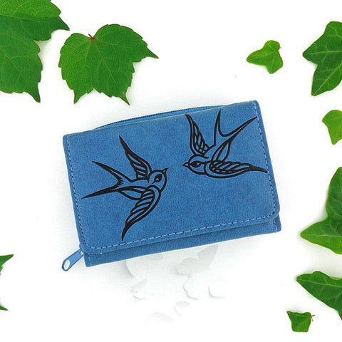 LAVISHY Eco-friendly cruelty free embossed love birds vegan small/trifold wallet for women. Great for everyday use, gift for family & friends. Wholesale at www.lavishy.com for gift shops, fashion accessories & clothing boutiques, book stores in Canada, USA & worldwide.